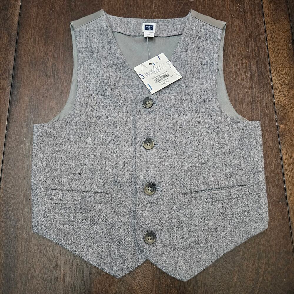 Janie and Jack Boys Vest Size 3 Gray Dressy Formal Occasion‎ Wedding Easter NEW